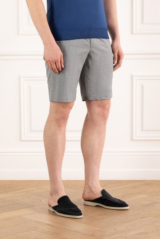 Cesare di Napoli men's gray wool tie bermuda shorts 187991 - photo 3