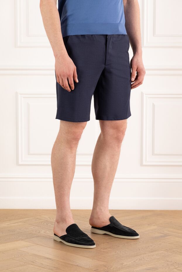 Cesare di Napoli men's blue wool bermuda shorts 187996 - photo 3