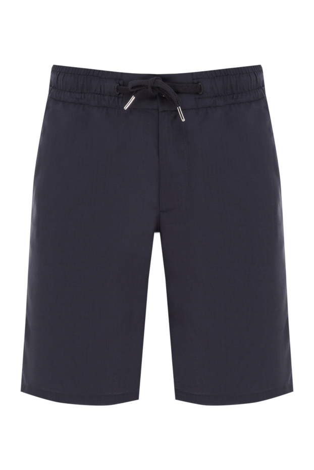 Cesare di Napoli men's blue wool bermuda shorts with drawstring 188000 - photo 1