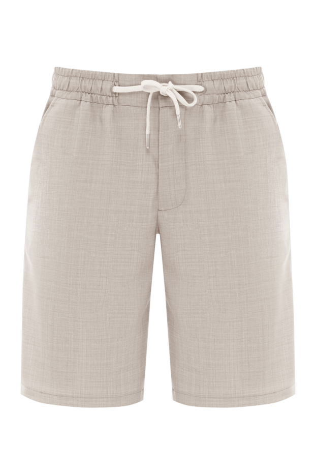 Cesare di Napoli beige wool men's bermuda shorts with drawstring 188001 - photo 1