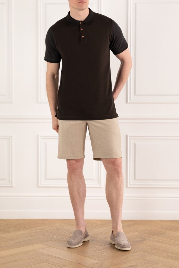 Cesare di Napoli beige wool men's bermuda shorts with drawstring 188001 - photo 2