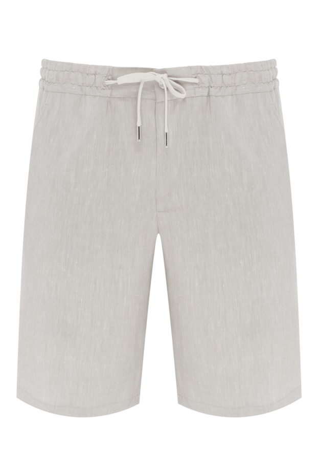 Summer men's shorts light gray with drawstring - photo 1