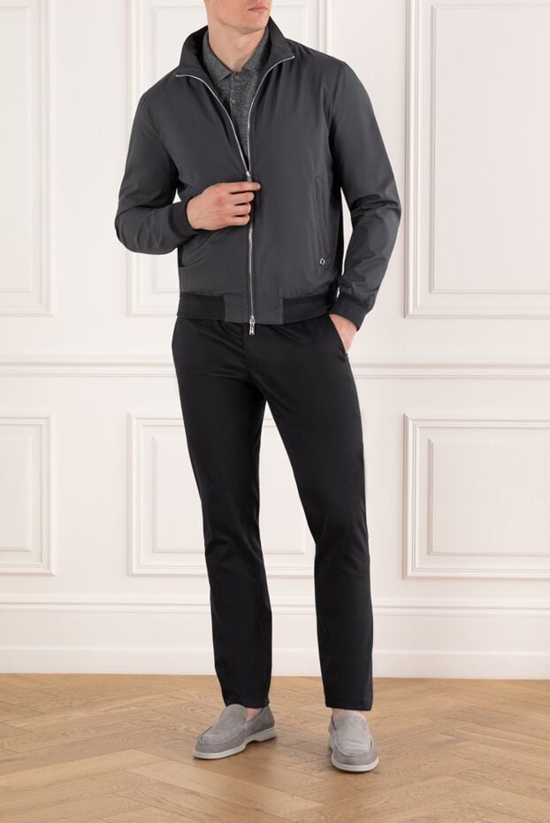 Lenoci grey bomber jacket with zip men's 188019 - photo 2