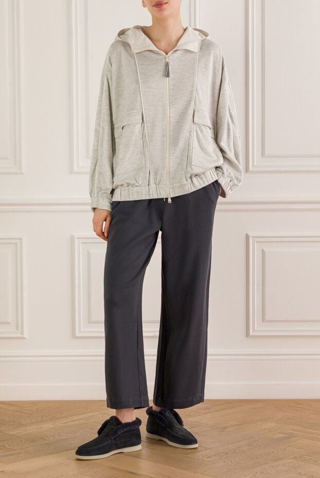 Navy blue classic loose fit jogger pants - photo 2