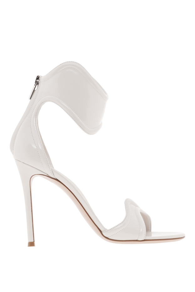 Gianvito Rossi white calfskin sandals with zipper and asymmetrical top 188060 - photo 1