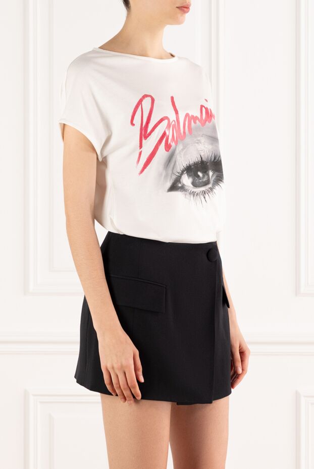 Balmain футболка с вырезом-лодочкой и принтом balmain eye 188079 - фото 3