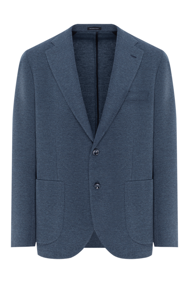 Sartoria Latorre a chunky knit soft fit jacket in a muted blue-grey shade 188108 - photo 1