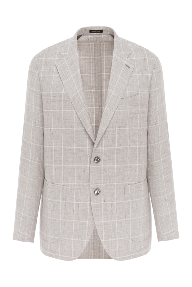 Sartoria Latorre stylish men's beige checkered jacket 188110 - photo 1