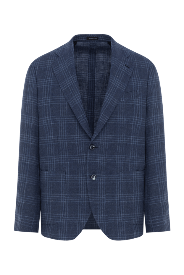 Sartoria Latorre blue checkered wool and linen jacket 188117 - photo 1