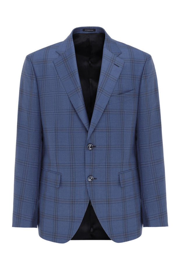 Sartoria Latorre checkered blue jacket for men made of wool 188118 - photo 1