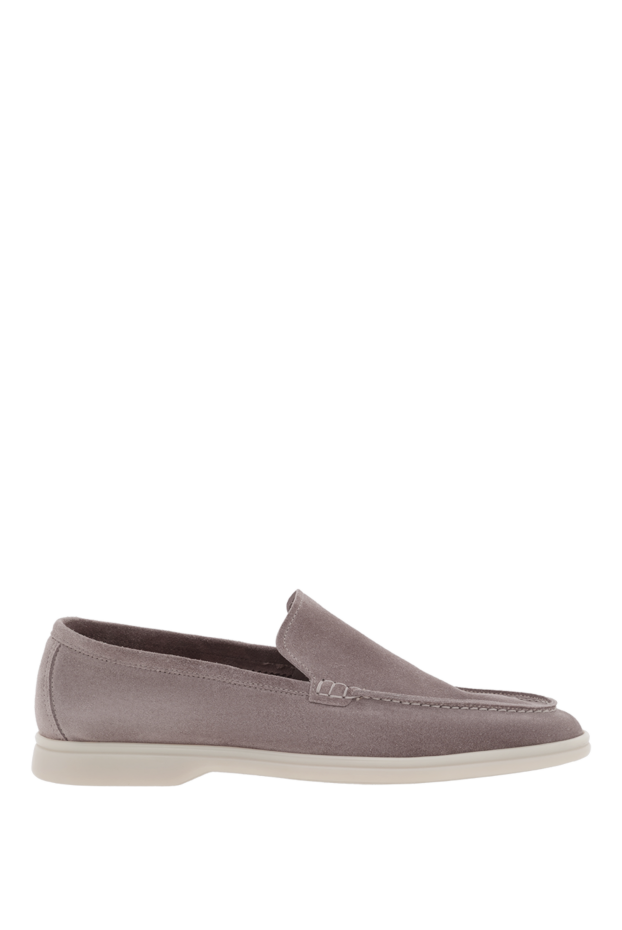 Cesare di Napoli men's loafers casimiro suede beige with white sole 188132 - photo 1