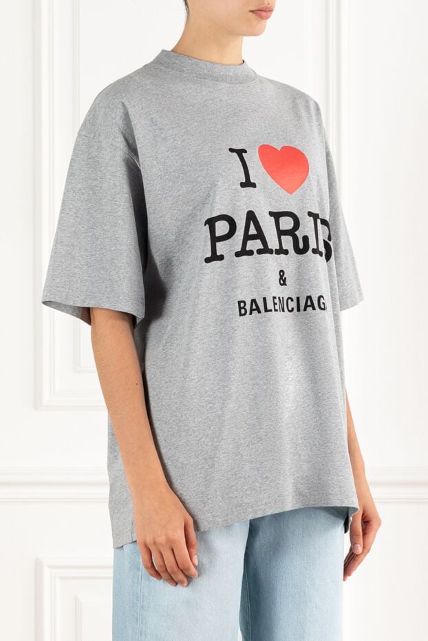 Balenciaga i love paris t-shirt in grey vintage jersey 188146 - photo 3