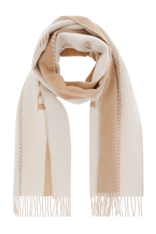 Prada beige women's wool scarf with monogram and logo 188161 - photo 1