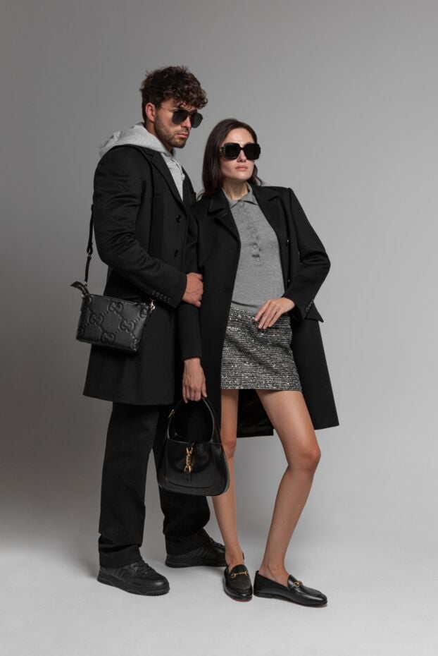 Gucci твідова спідниця міні в сірий смужку 188176 - фото 2