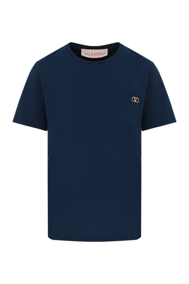 Valentino blue cotton t-shirt with chest pocket and logo 188181 - photo 1