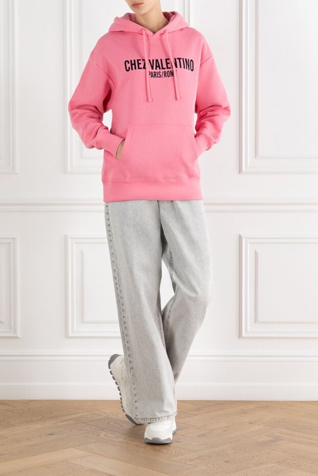 Valentino chez pink women's cotton hoodie 188182 - photo 2