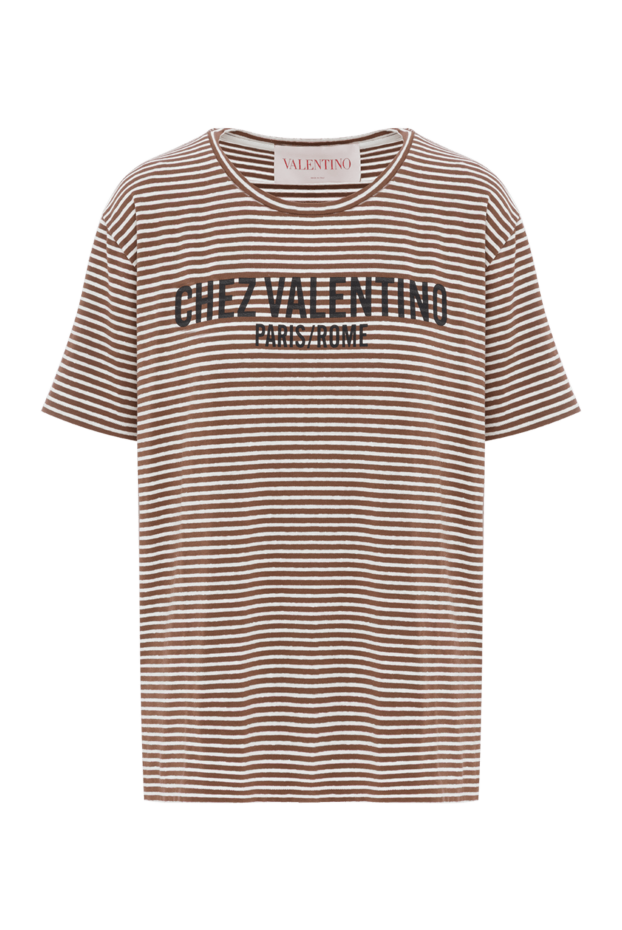 Valentino chez print t-shirt in brown stripes 188183 - photo 1