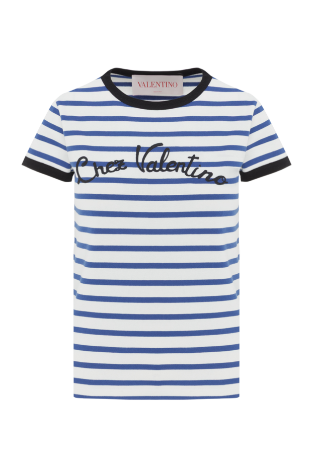 Valentino chez blue stripe print t-shirt with contrast trim 188186 - photo 1
