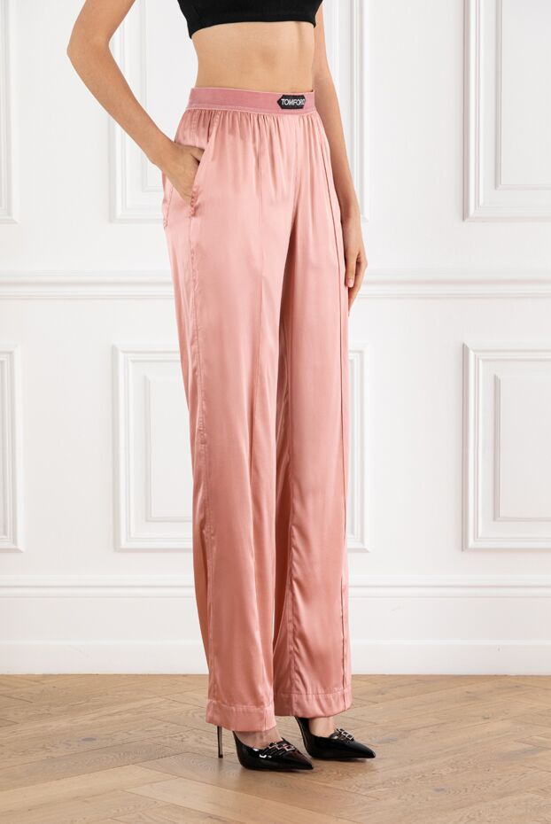 Tom Ford pink viscose trousers for women 188211 - photo 3