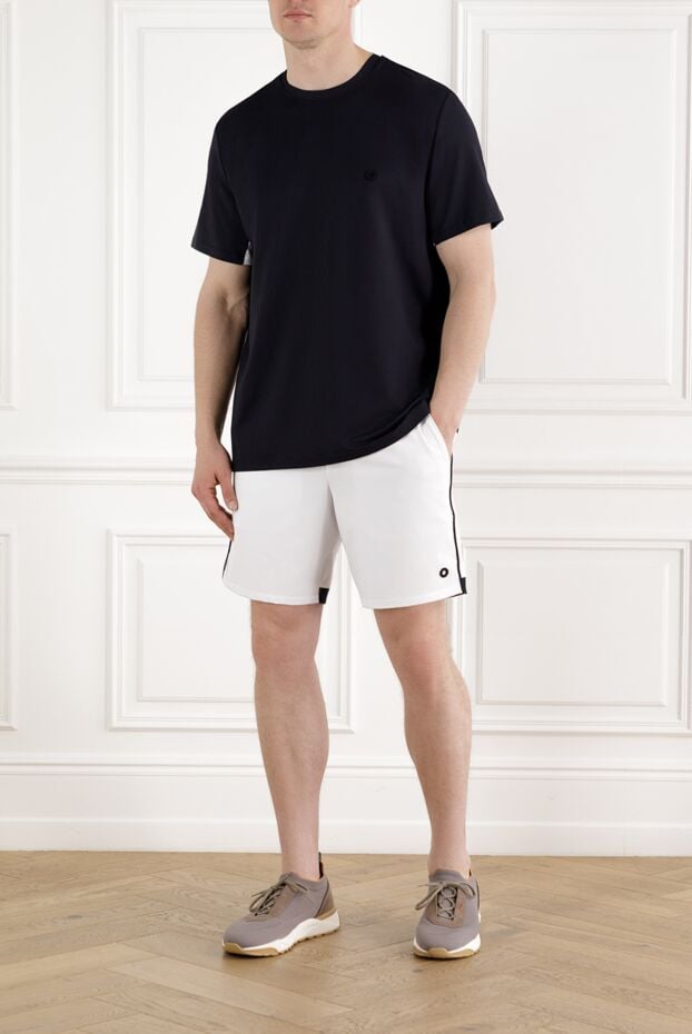 Stefano Ricci men's t-shirt dark blue with white collar 188226 - photo 2