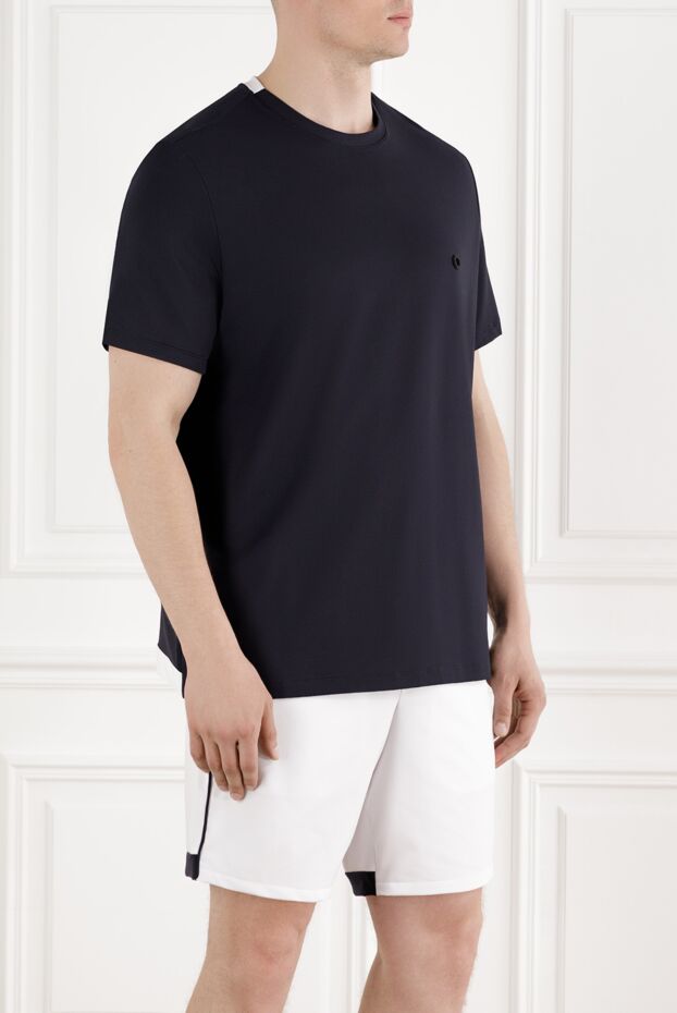 Stefano Ricci men's t-shirt dark blue with white collar 188226 - photo 3