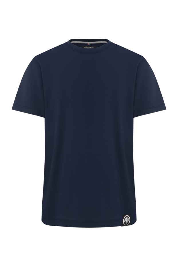 Stefano Ricci blue men's t-shirt with eagle patch on the hem 188229 - photo 1