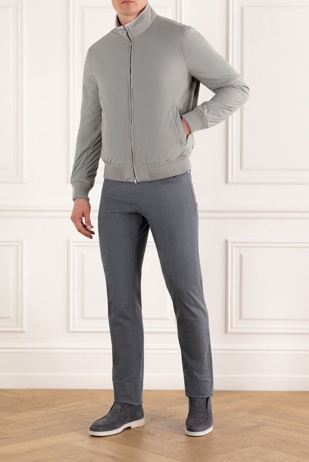 Enrico Mandelli grey bomber jacket with contrast collar men's 188239 - photo 2