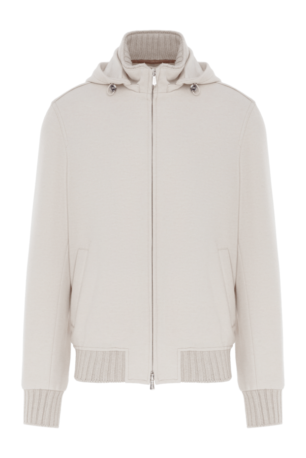 Enrico Mandelli beige bomber jacket with hood men's cashmere 188241 - photo 1