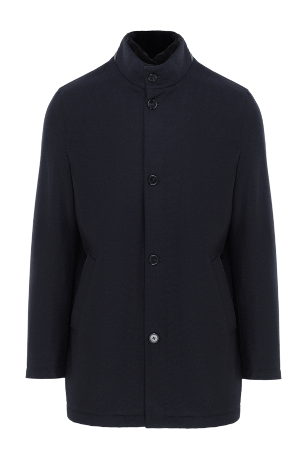 Enrico Mandelli warm soft cashmere and wool jacket blue men's 188242 - photo 1