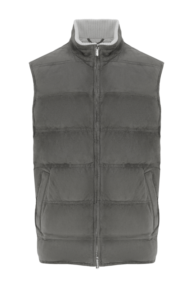 Enrico Mandelli quilted suede vest gray with zipper 188246 - photo 1