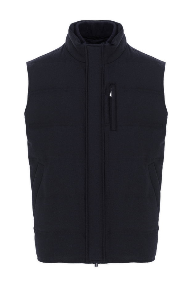 Enrico Mandelli men's warm wool and cashmere vest in dark blue 188249 - photo 1