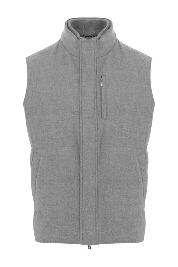 Enrico Mandelli men's warm vest made of wool and cashmere in gray 188251 - photo 1