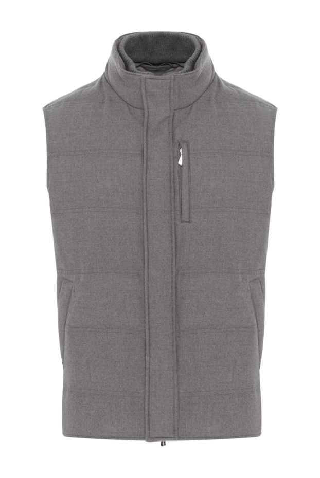Enrico Mandelli men's warm vest made of wool and cashmere in dark gray 188252 - photo 1