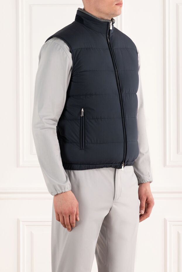 Enrico Mandelli men's dark blue down vest with zipper 188253 - photo 3