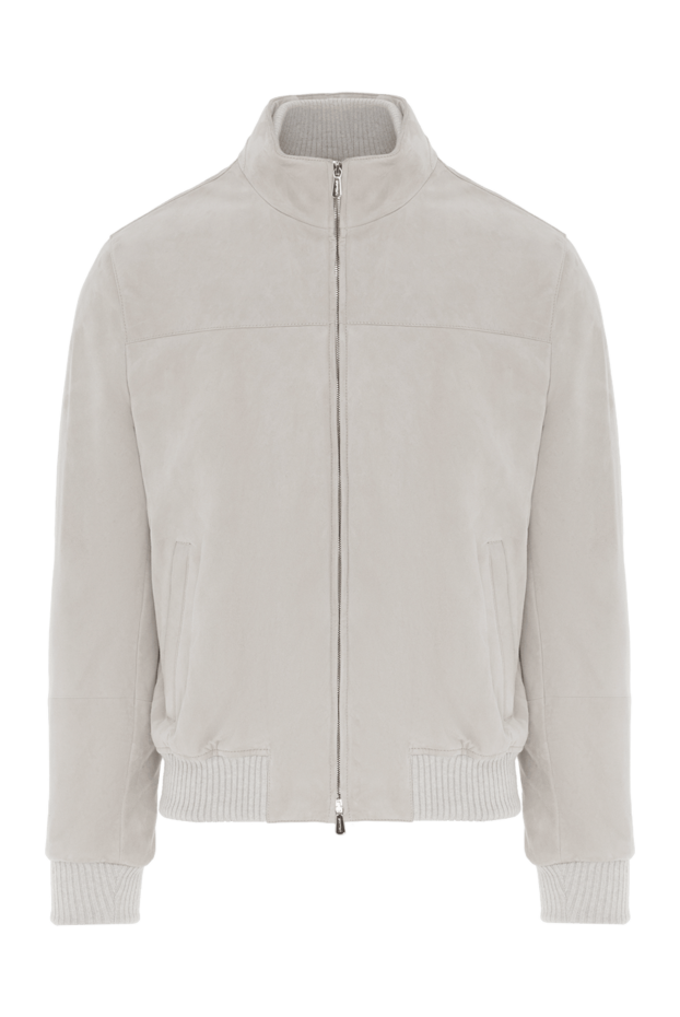 Enrico Mandelli men's white suede jacket with zipper 188255 - photo 1
