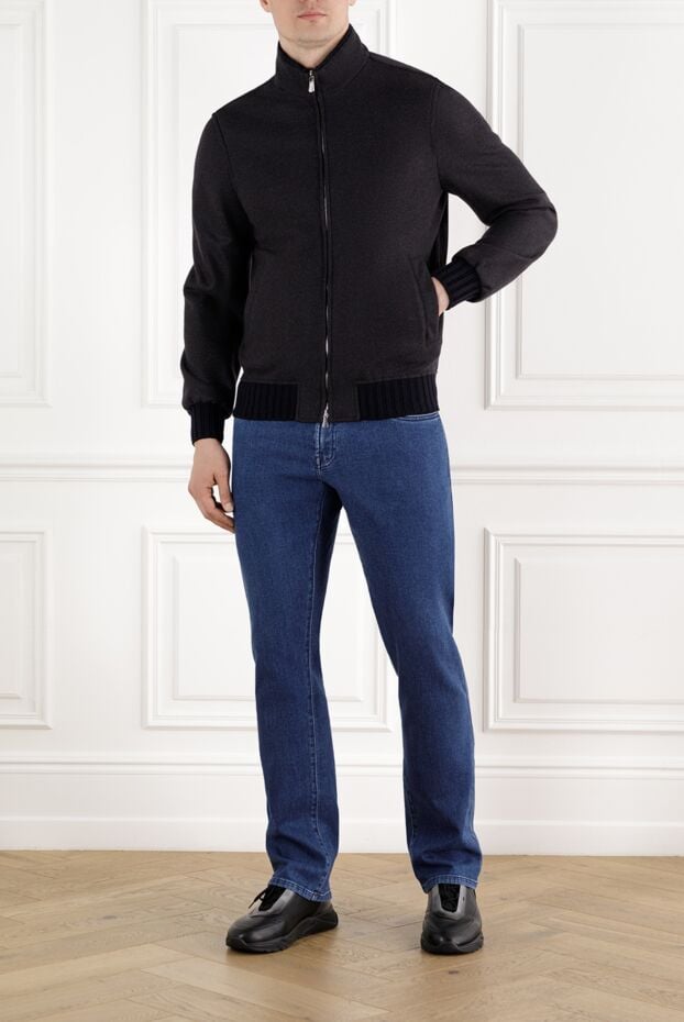 Enrico Mandelli men's cashmere jacket blue with zipper 188287 - photo 2