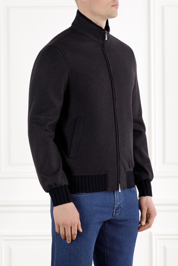 Enrico Mandelli men's cashmere jacket blue with zipper 188287 - photo 3