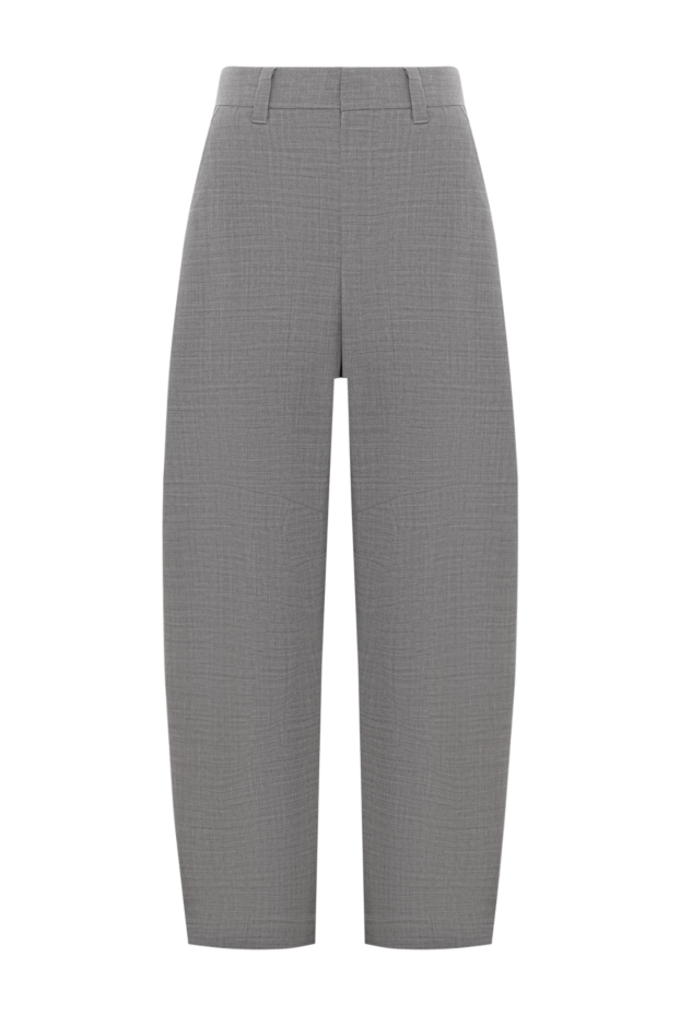 Brunello Cucinelli wide gray wool trousers for women 188336 - photo 1