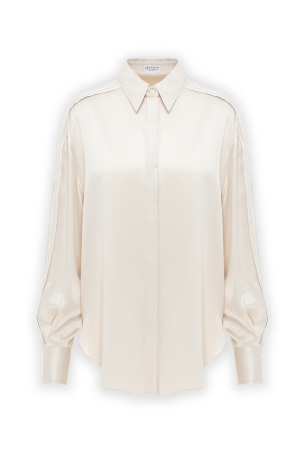 Brunello Cucinelli silk blouse beige with monili chain 188349 - photo 1