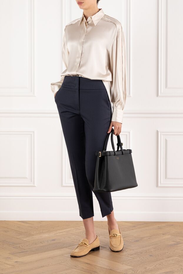 Brunello Cucinelli silk blouse beige with monili chain 188349 - photo 2