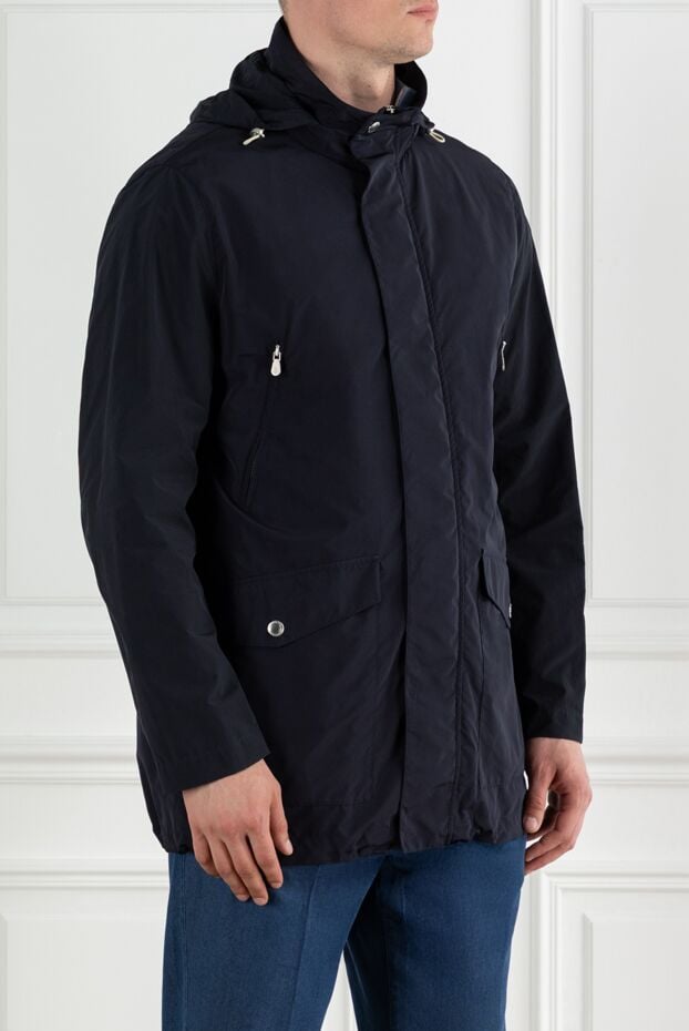 Brunello Cucinelli waterproof jacket with removable hood blue 188674 - photo 3
