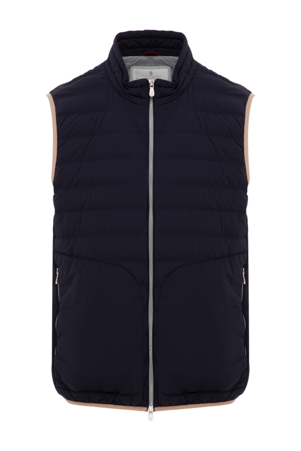 Brunello Cucinelli men's blue quilted vest with zip trim 188676 - photo 1