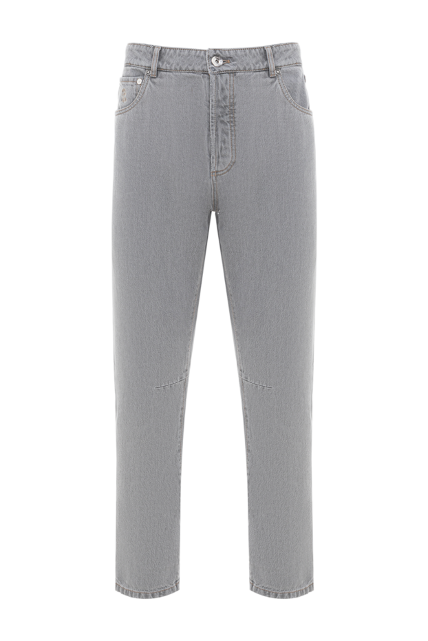 Brunello Cucinelli men's gray five pocket cotton jeans 188682 - photo 1