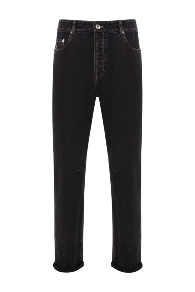 Slim fit cotton jeans with logo grey - photo 1