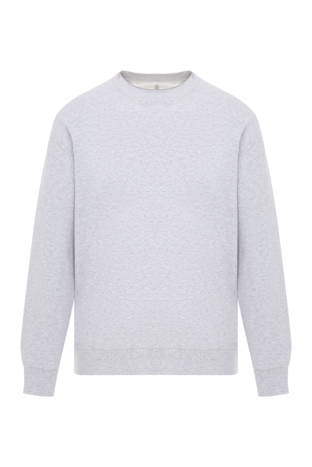 Classic men's sweatshirt in grey melange cotton - photo 1