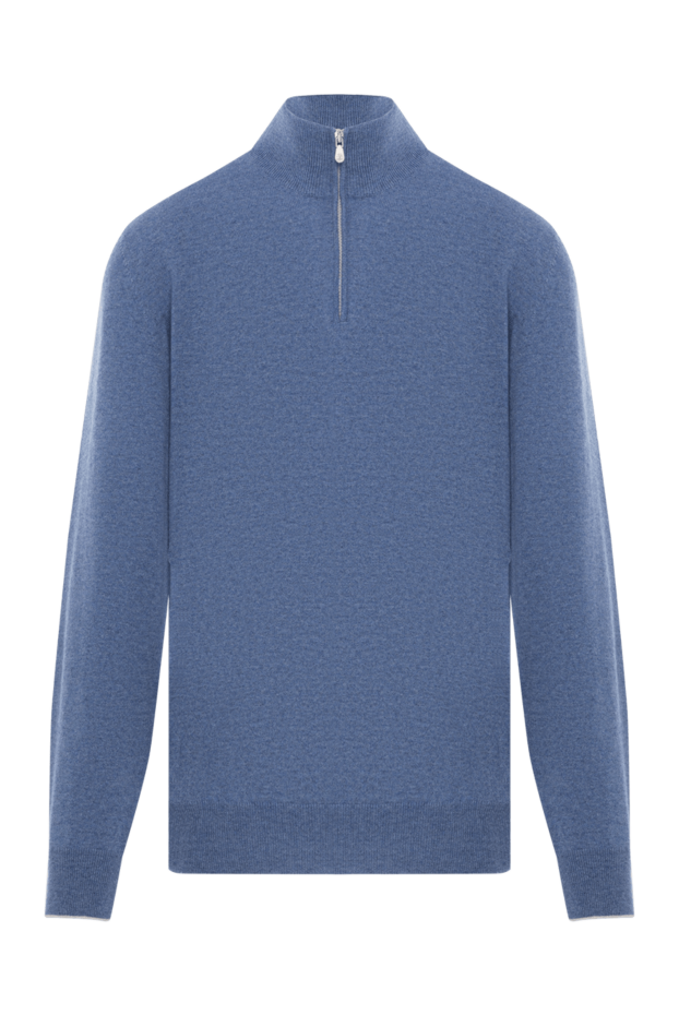 Brunello Cucinelli cashmere turtleneck trouser with half zip fastening in blue 188762 - photo 1