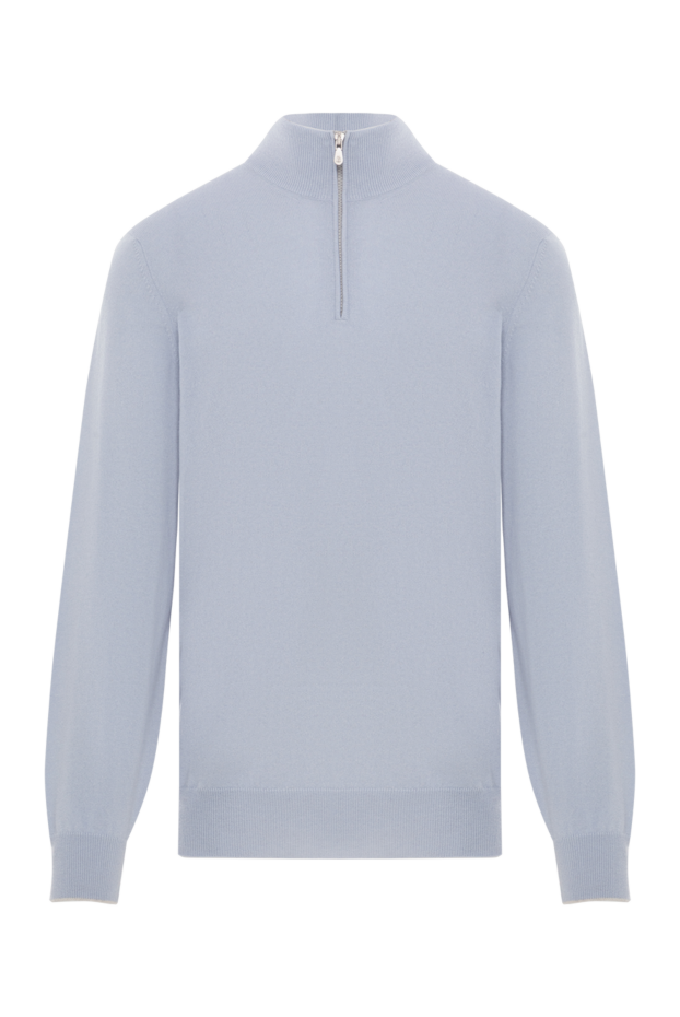 Brunello Cucinelli cashmere turtleneck trouser with half zip fastening in light blue 188764 - photo 1