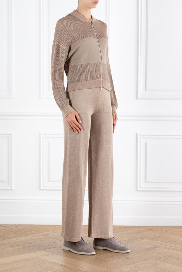 Peserico brown women's tracksuit with perforation 188883 - photo 3