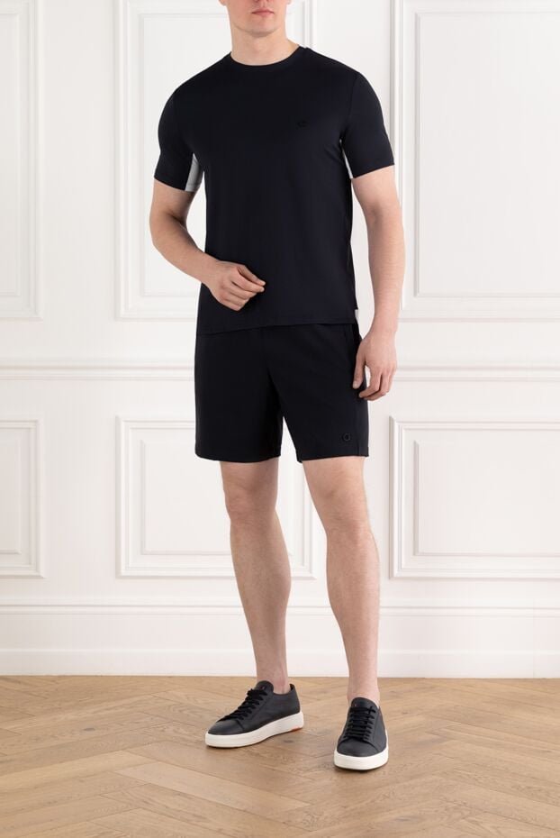 Stefano Ricci blue men's suit consisting of a t-shirt and shorts with white inserts 188890 - photo 2