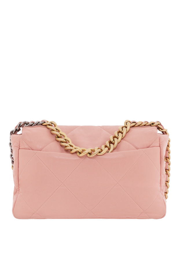 Chanel pink chanel 19 flap quilted sheepskin bag with chain 188902 - photo 3